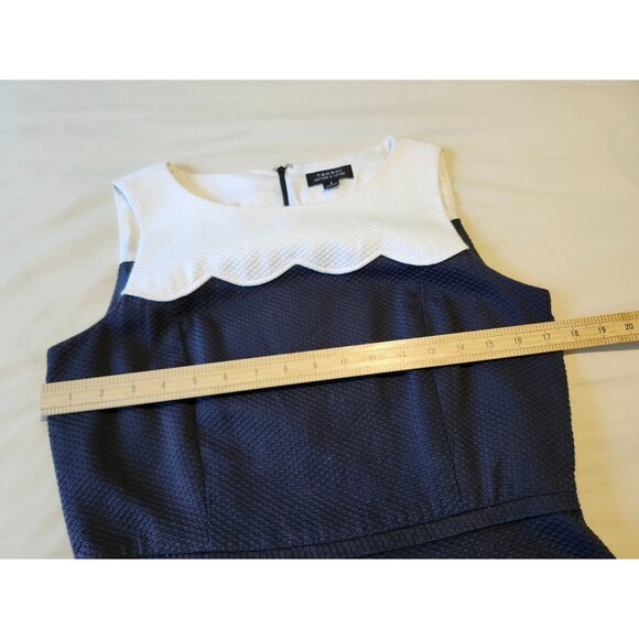 Tahari by ASL Women's Dress Navy Blue Nautical Fit & Flare Pleated size 8 - Picture 6 of 10